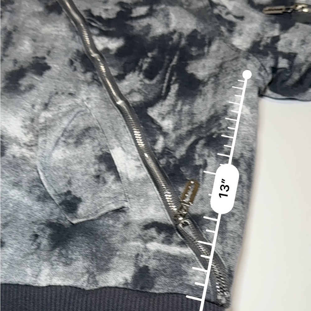 Men’s BEGOING bomber jacket with a gray and black watercolor pattern size M - Picture 5 of 14